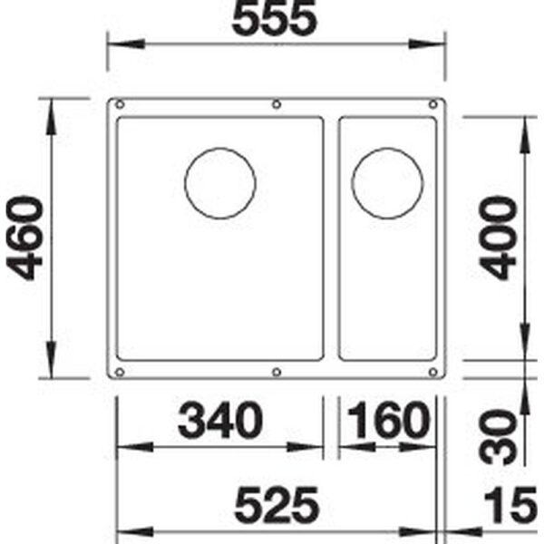 BLANCO SUBLINE 340/160-U für Farbige Komponenten (527810)